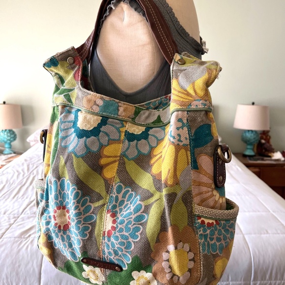 Fossil Canvas Multi-Pattern Shoulder Bag Medium - Picture 3 of 10